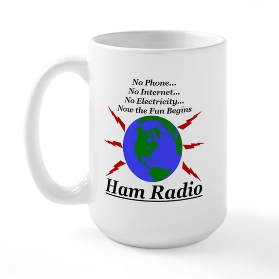 CafePress - Ham Radio Large Mug - 15 oz Ceramic Large White Novelty Mug