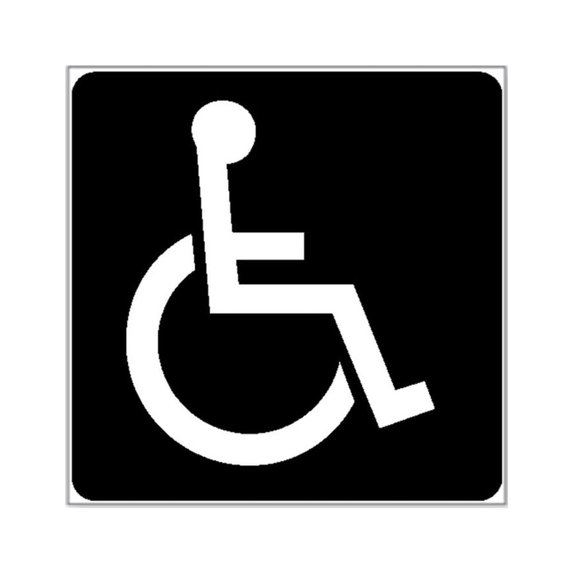 CafePress - Handicapped Sign Sticker - Square Sticker 3" x 3"
