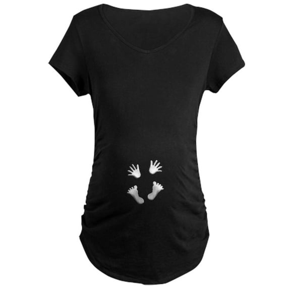 CafePress - Handsandfeetmaternity Maternity T Shirt - Maternity Dark T-Shirt