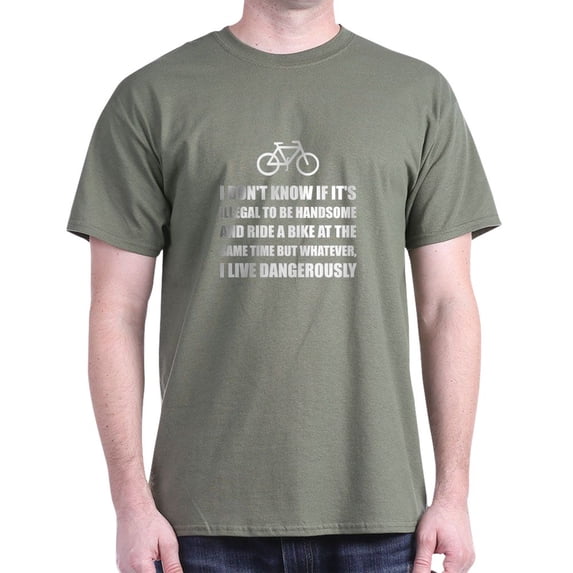 CafePress - Handsome Ride Bike T Shirt - Men's Classic Graphic Cotton T-Shirt