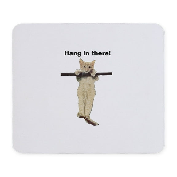 CafePress - Hang In There Baby Cute Kitty Cat Kitten On Branch - Non-slip Rubber Mousepad, Gaming Mouse Pad