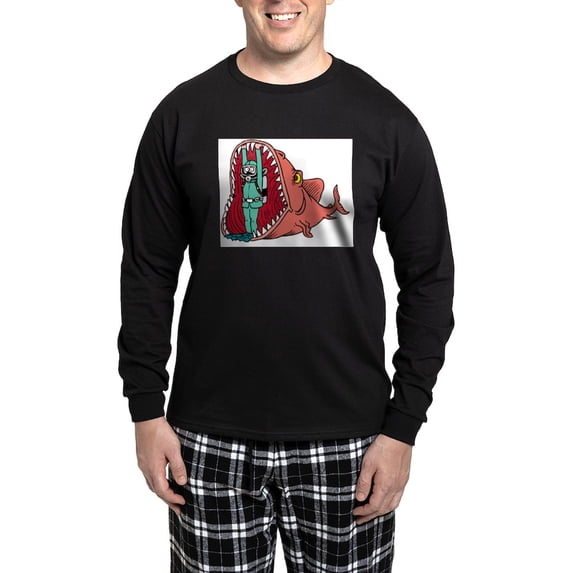 CafePress - Hangin' Out - Men's Long Sleeve Loose Fit Cotton Dark Pajama Set