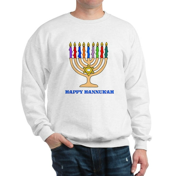 CafePress - Hannukah Menorah Sweatshirt - Crew Neck Sweatshirt