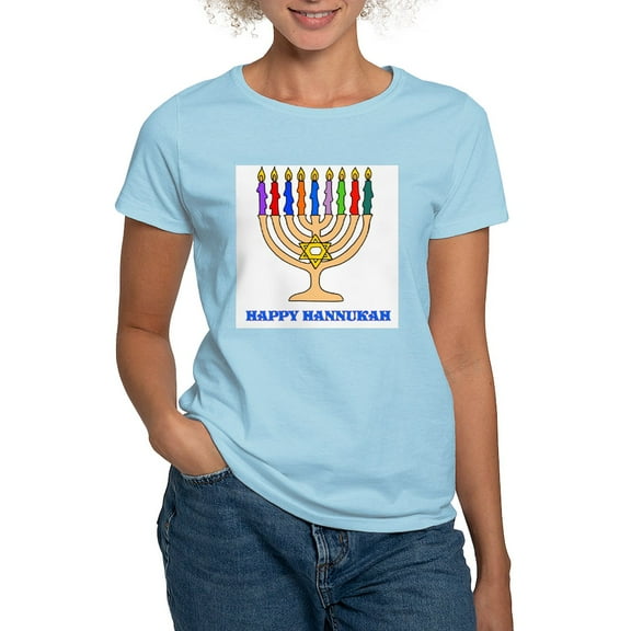 CafePress - Hannukah Menorah Women's Pink T Shirt - Women's Classic T-Shirt