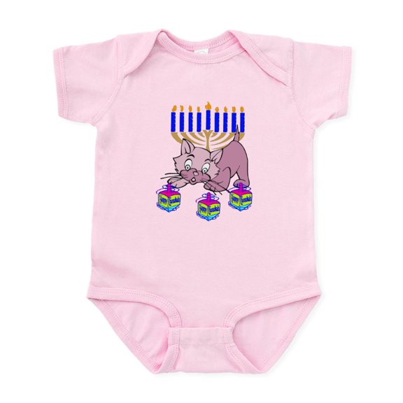 CafePress - Hanukkah Dreidel Cat Infant Bodysuit - Baby Light Bodysuit, Size Newborn - 24 Months