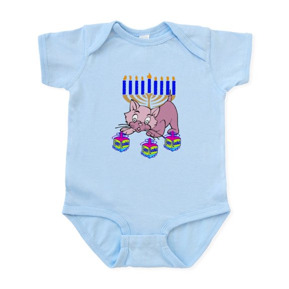 CafePress - Hanukkah Dreidel Cat Infant Bodysuit - Baby Light Bodysuit, Size Newborn - 24 Months