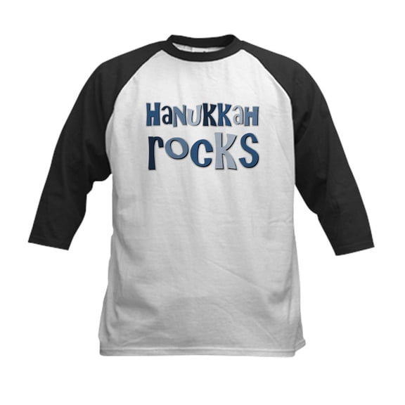 CafePress - Hanukkah Rocks Kids Baseball Jersey - Kids Cotton Baseball Jersey, 3/4 Sleeve Shirt