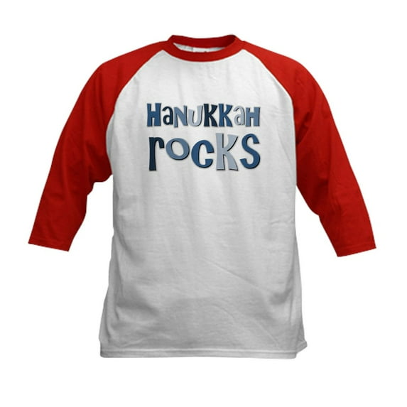 CafePress - Hanukkah Rocks Kids Baseball Jersey - Kids Cotton Baseball Jersey, 3/4 Sleeve Shirt