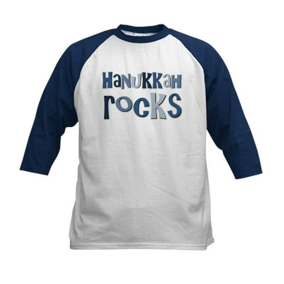CafePress - Hanukkah Rocks Kids Baseball Jersey - Kids Cotton Baseball Jersey, 3/4 Sleeve Shirt