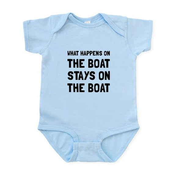 CafePress - Happens On The Boat Body Suit - Baby Light Bodysuit, Size Newborn - 24 Months