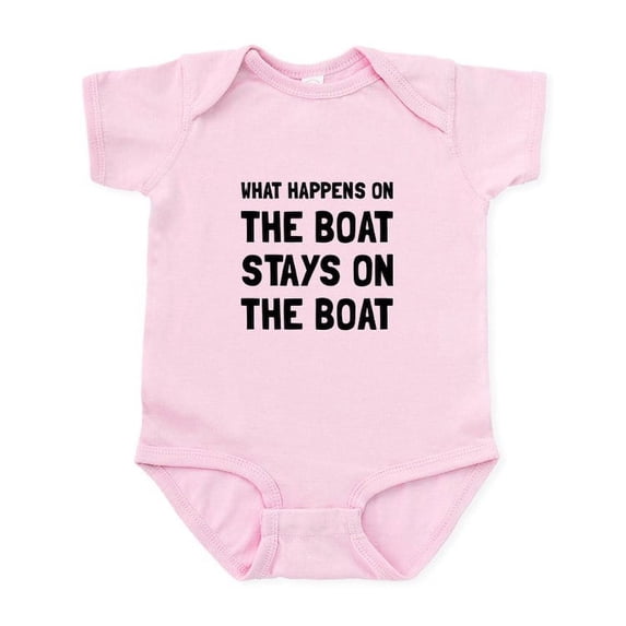 CafePress - Happens On The Boat Body Suit - Baby Light Bodysuit, Size Newborn - 24 Months