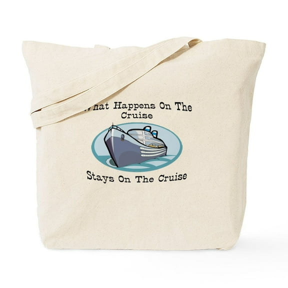 CafePress - Happens On The Cruise Tote Bag - Unisex Canvas Tote Bag, Beige, 1-Piece