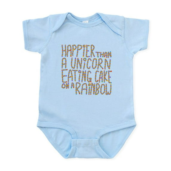 CafePress - Happier Than A Unicorn... Infant Bodysuit - Baby Light Bodysuit, Size Newborn - 24 Months