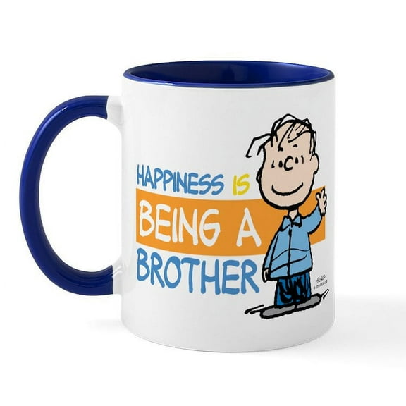 CafePress - Happiness Is Being A Brother Mug - 11 oz Ceramic Mug - Novelty Coffee Tea Cup