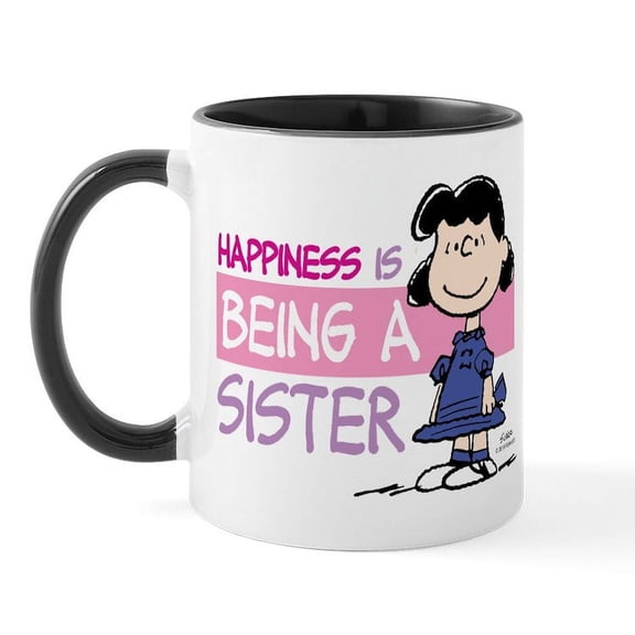 CafePress - Happiness Is Being A Sister Mug - 11 oz Ceramic Mug - Novelty Coffee Tea Cup