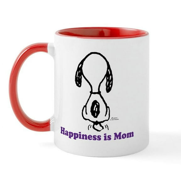 CafePress - Happiness Is Mom Tailwag Mugs - 11 oz Ceramic Mug - Novelty Coffee Tea Cup