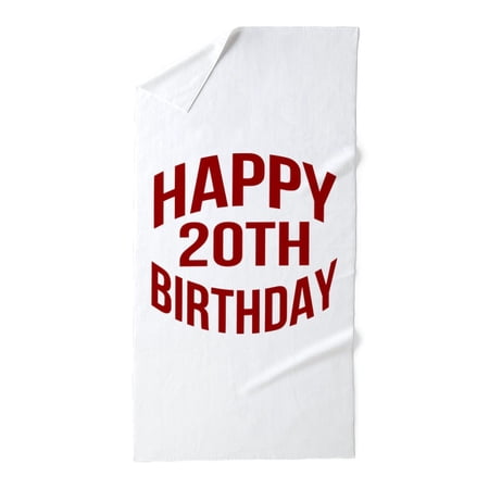 CafePress - Happy 20Th Birthday - Large Beach Towel, Soft 30"x60" Towel with Unique Design