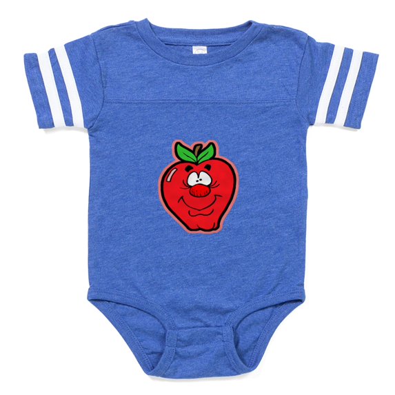 CafePress - Happy Apple 2 - Cute Infant Baby Football Bodysuit