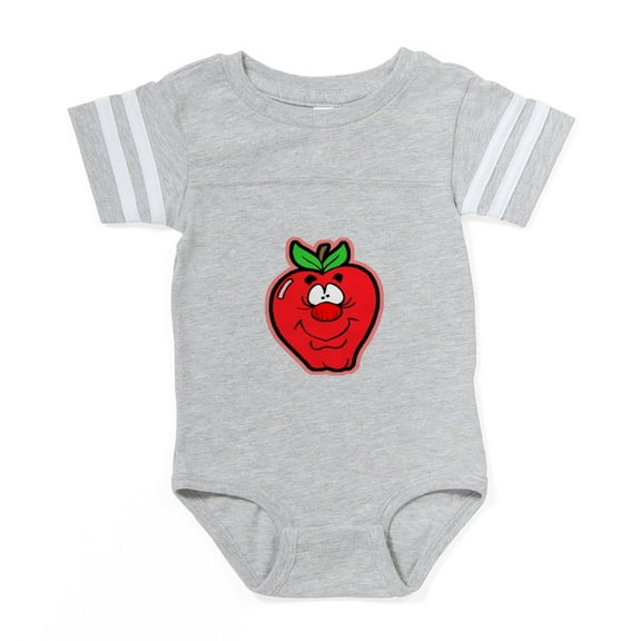 CafePress - Happy Apple 2 - Cute Infant Baby Football Bodysuit