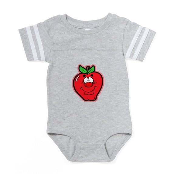 CafePress - Happy Apple 2 - Cute Infant Baby Football Bodysuit