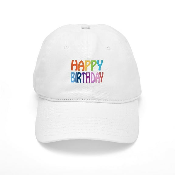 CafePress - Happy Birthday Happy Cap - Adjustable 100% Brushed Unisex Casual Cotton Baseball Cap, Beige, 1