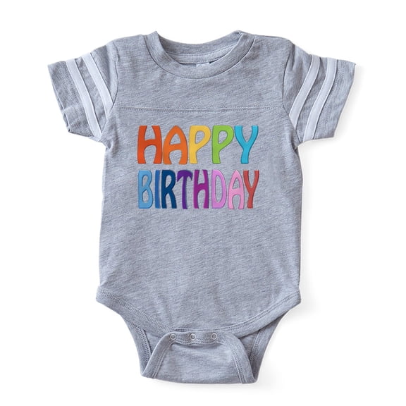 CafePress - Happy Birthday Happy Colo - Cute Infant Baby Football Bodysuit