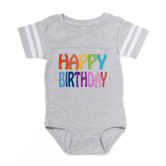 CafePress - Happy Birthday Happy Colo - Cute Infant Baby Football Bodysuit