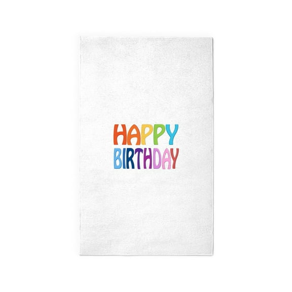 CafePress - Happy Birthday Happy Colourful Greeting Area Rug - 3'x5' Decorative Area Rug, Fabric Throw Rug