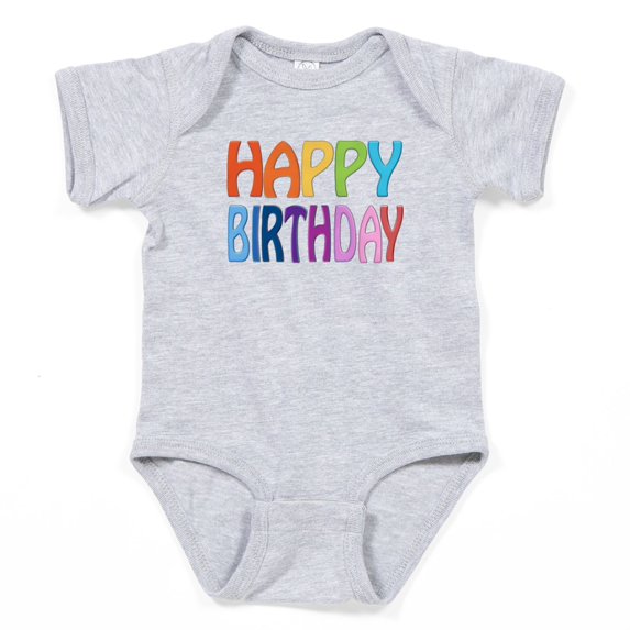 CafePress - Happy Birthday Happy - Cute Infant Bodysuit Baby Romper - Size Newborn - 24 Months