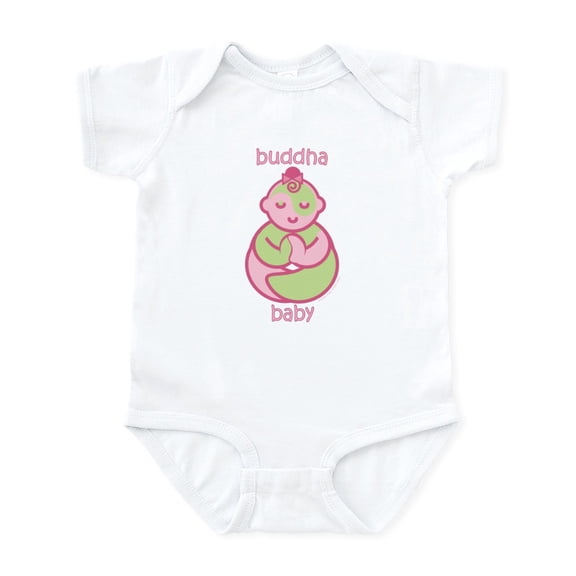 CafePress - Happy Buddha Baby Girl : Pink & Green Infant Bodys - Baby Light Bodysuit, Size Newborn - 24 Months