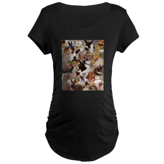 CafePress - Happy Bunnies Maternity T Shirt - Maternity Dark T-Shirt