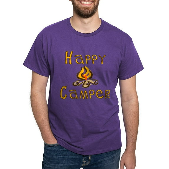 CafePress - Happy Camper Dark T Shirt - Men's Classic Graphic Cotton T-Shirt