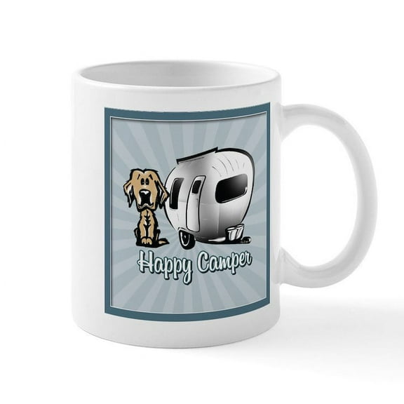 CafePress - Happy Camper Dog Mugs - 11 oz Ceramic Mug - Novelty Coffee Tea Cup
