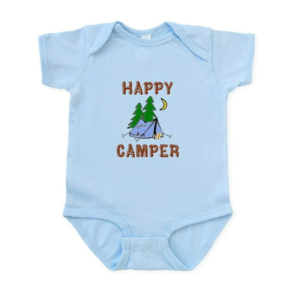 CafePress - Happy Camper Infant Bodysuit - Baby Light Bodysuit, Size Newborn - 24 Months