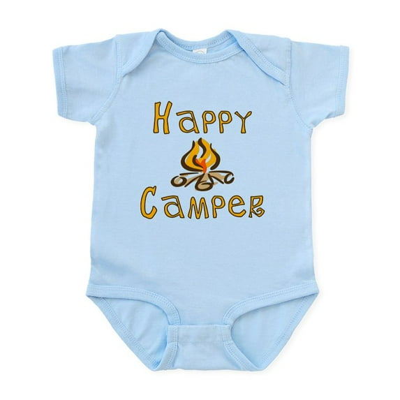 CafePress - Happy Camper Infant Bodysuit - Baby Light Bodysuit, Size Newborn - 24 Months