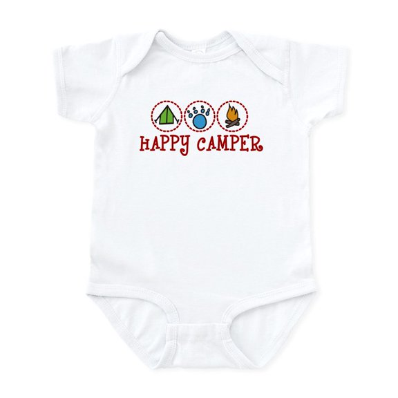 CafePress - Happy Camper Infant Bodysuit - Baby Light Bodysuit, Size Newborn - 24 Months