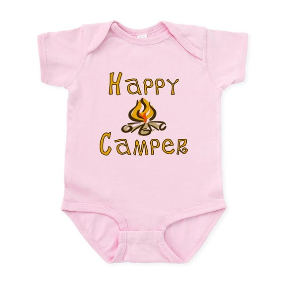 CafePress - Happy Camper Infant Bodysuit - Baby Light Bodysuit, Size Newborn - 24 Months