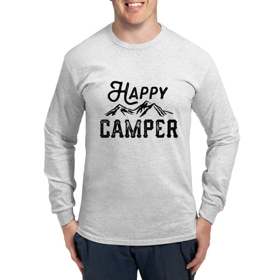 CafePress - Happy Camper Long Sleeve T Shirt - Unisex Cotton Long Sleeve T-Shirt