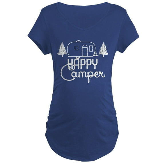 CafePress - Happy Camper Maternity T Shirt - Maternity Dark T-Shirt