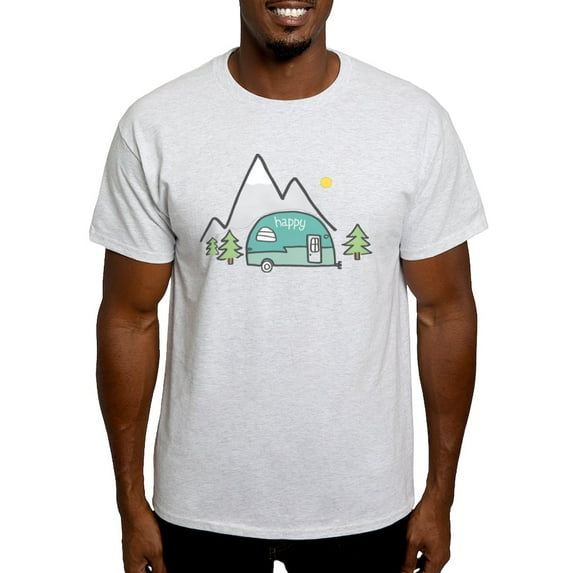 CafePress - Happy Camper T Shirt - Men's Classic Graphic T-Shirt