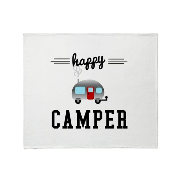 CafePress - Happy Camper Throw Blanket - Soft Fleece Throw Blanket, 50"x60" for All Ages