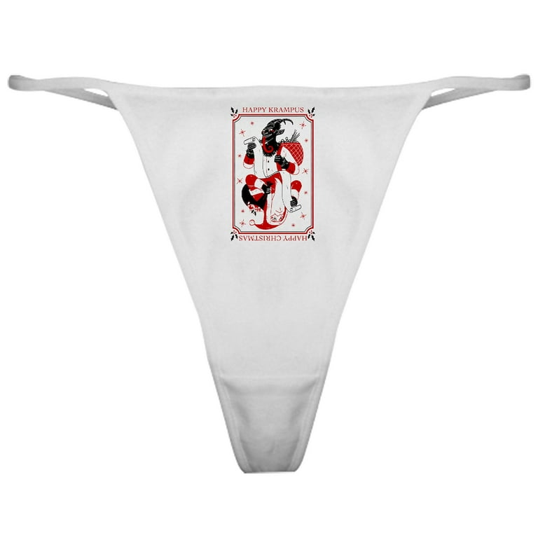 CafePress - Happy Christmas Krampus Classic Thong - Women's Sexy Novelty  Thong Panties Underwear 