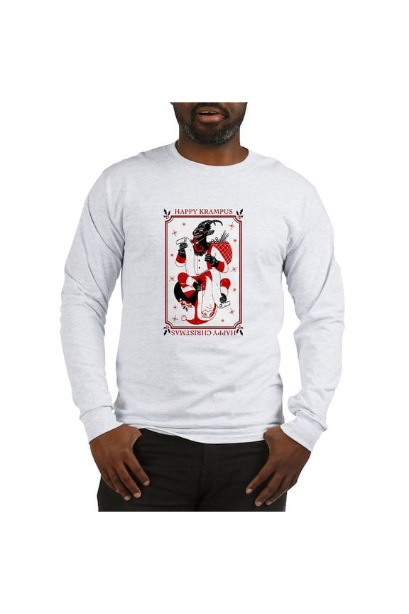 - Happy Christmas Krampus Long Sleeve T Shirt - Unisex Cotton Long Sleeve T-Shirt