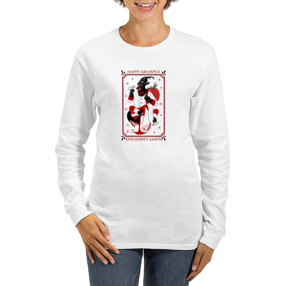 CafePress - Happy Christmas Krampus Long Sleeve T Shirt - Women's Long Sleeve Graphic Casual T-Shirt