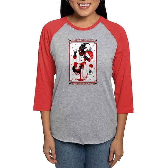 CafePress - Happy Christmas Krampus Long Sleeve T Shirt - Womens Baseball Tee