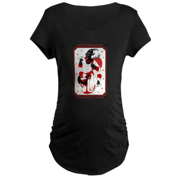 CafePress - Happy Christmas Krampus Maternity T Shirt - Maternity Dark T-Shirt