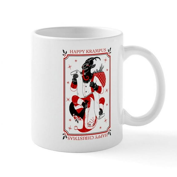 CafePress - Happy Christmas Krampus Mugs - 11 oz Ceramic Mug - Novelty Coffee Tea Cup