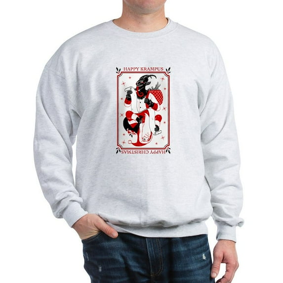 CafePress - Happy Christmas Krampus Sweatshirt - Crew Neck Sweatshirt