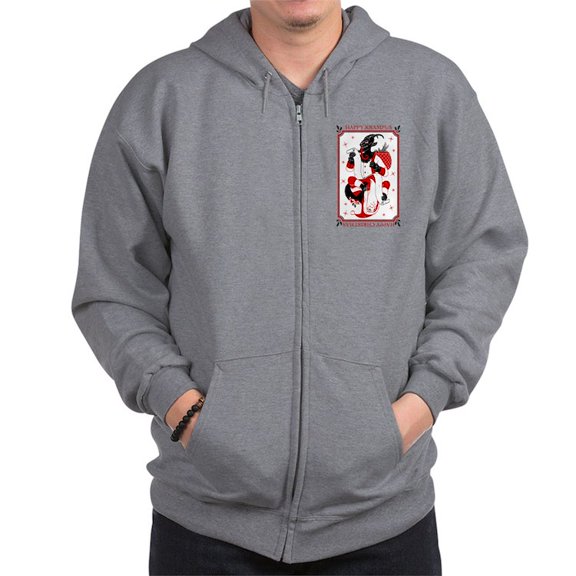 CafePress - Happy Christmas Krampus Sweatshirt - Zip Hoodie, Classic Hooded Sweatshirt with Metal Zipper