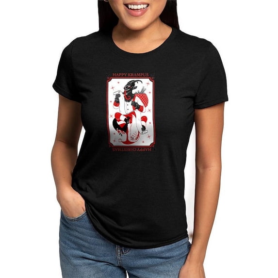 CafePress - Happy Christmas Krampus T Shirt - Womens Tri-blend T-Shirt